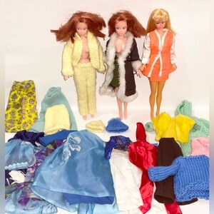Lot of Vintage Clone Fashions Dolls & Clothing Maddie Mod? 60s 70s *Flawed, TLC*